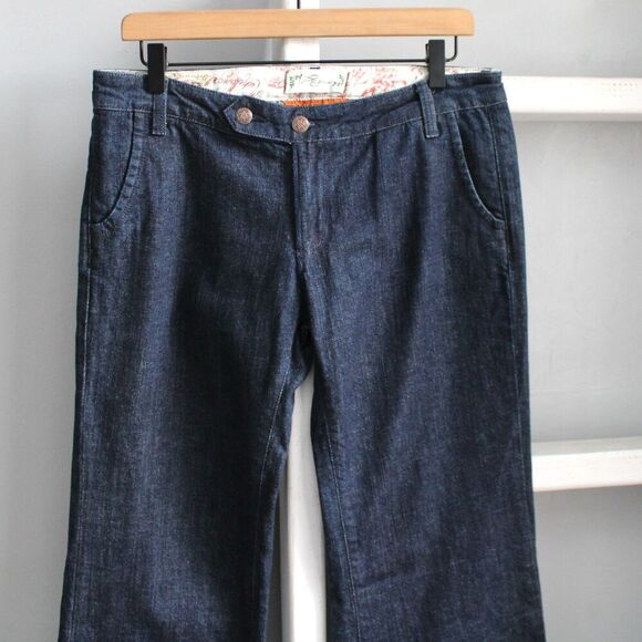 Pierce Jeans Women's Midnight Blue 8"Low-Rise Wide Flared Jeans Size 31 - Picture 3 of 8